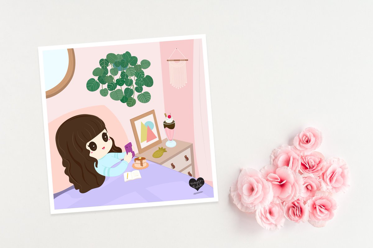 MyDrawingRm's tweet photo. Good morning!!! #plantlady #breakfastinbed #kawaii #chibi #illustrationartist #originalwork #mydrawingroom Art prints available to order here:  https://t.co/vKsWM8XZRf https://t.co/C5cnMyTcsB