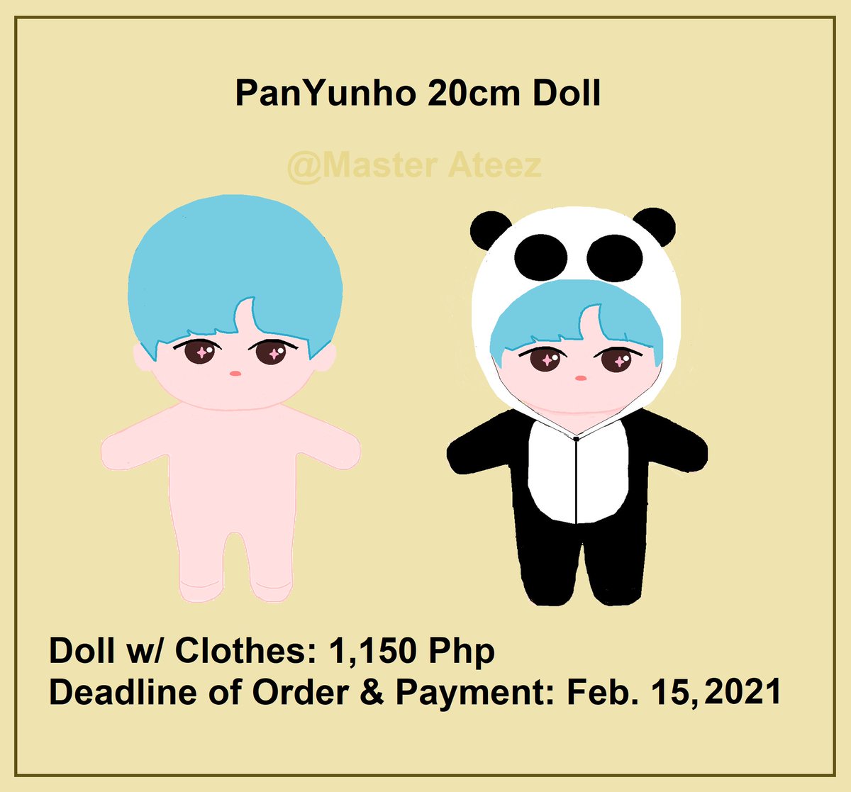 MasterAteez's tweet photo. Coming Soon 💜
APPLEJONGHO
PANYUNHO
PINKYEOSANG
20cm doll

#ATEEZ𓂺 #ateez #ATEEZfanart #ATEEZ𓃹 #ateezdoll #ATEEZWorldDomination #YUNHOᴖᴥᴖ #JONGHOᴖᴥᴖ #YEOSANG https://t.co/eyklzXqCSN