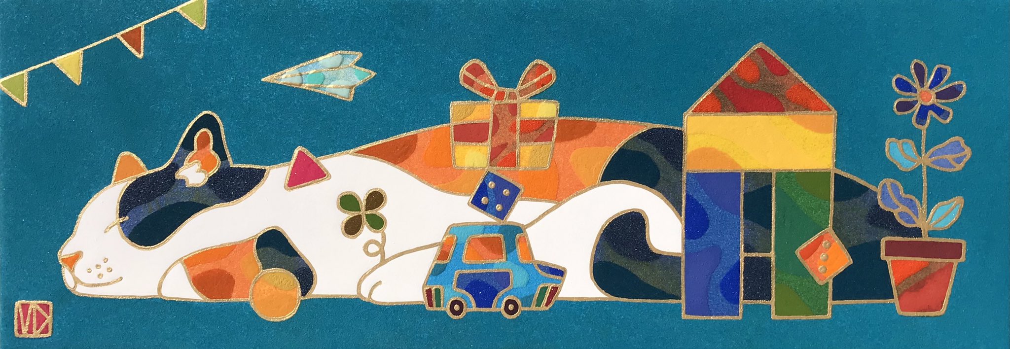 みやじまゆういち 日本画 日本画 みやじまゆういち ネコノヒタイ 参