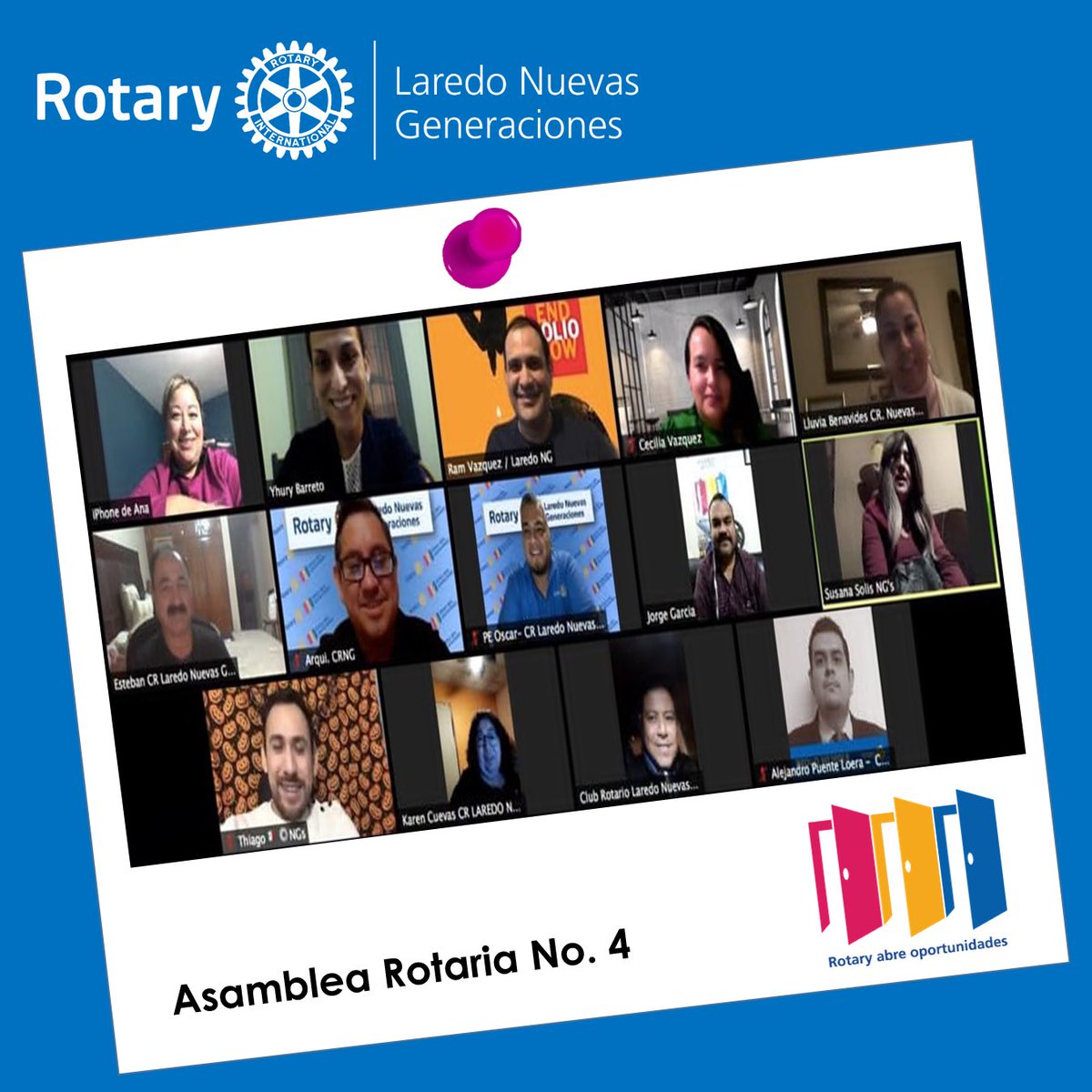 NgLaredo's tweet photo. Asamblea Rotaria No.4
(29-octubre-2020)
#Rotaryabreoportunidades
#Rotariolaredong https://t.co/GkFiFlcLcl