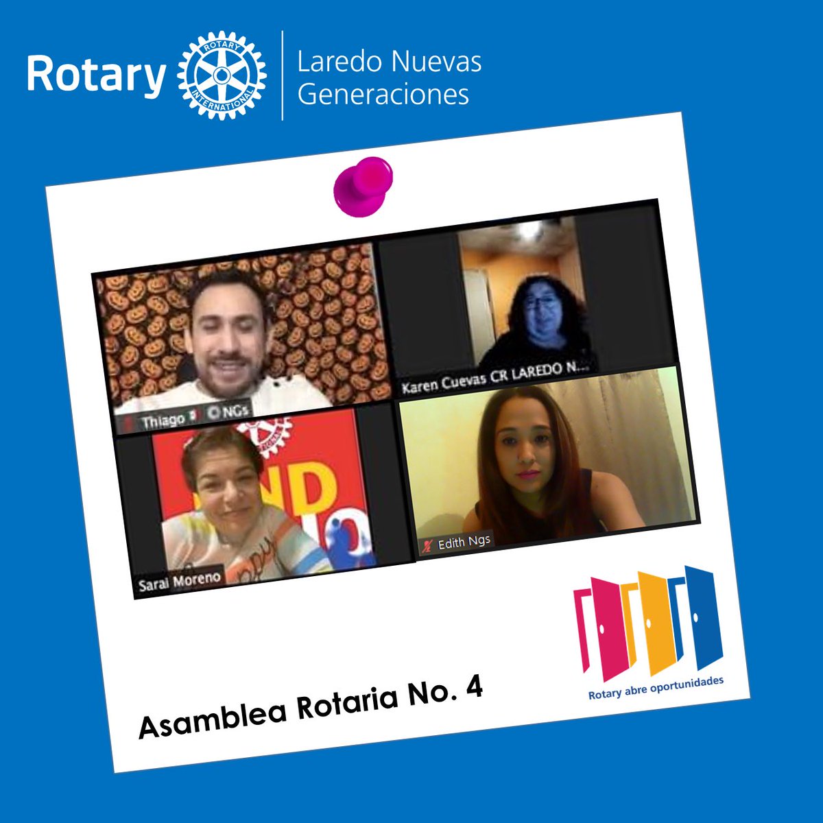 NgLaredo's tweet photo. Asamblea Rotaria No.4
(29-octubre-2020)
#Rotaryabreoportunidades
#Rotariolaredong https://t.co/GkFiFlcLcl