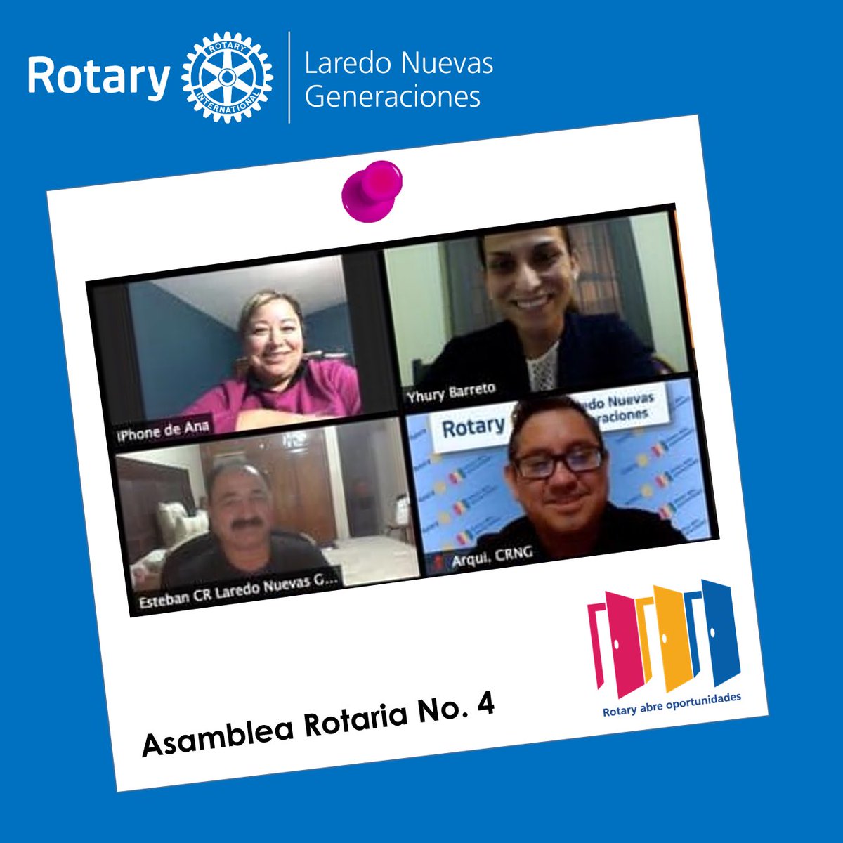 NgLaredo's tweet photo. Asamblea Rotaria No.4
(29-octubre-2020)
#Rotaryabreoportunidades
#Rotariolaredong https://t.co/GkFiFlcLcl
