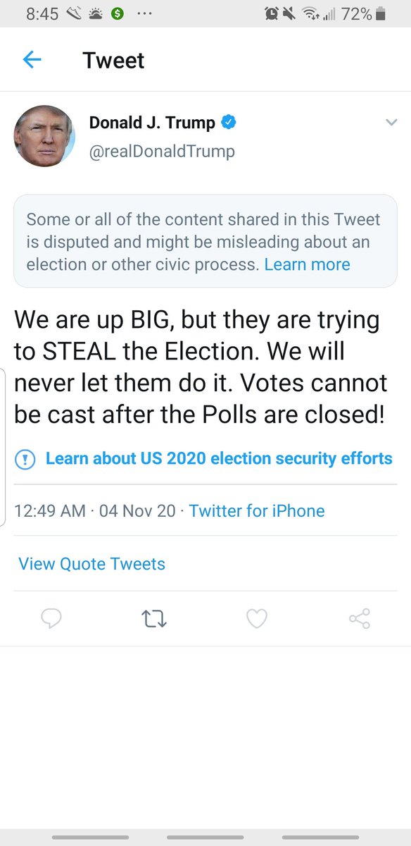 AviYRofficial's tweet photo. @realDonaldTrump calling it stealing the election when Americans cast votes. Did you forget that you did NOT win the popular vote in 2016. The majority of voting Americans did not want you in power and we still DO NOT. https://t.co/4r5zZ5eyso