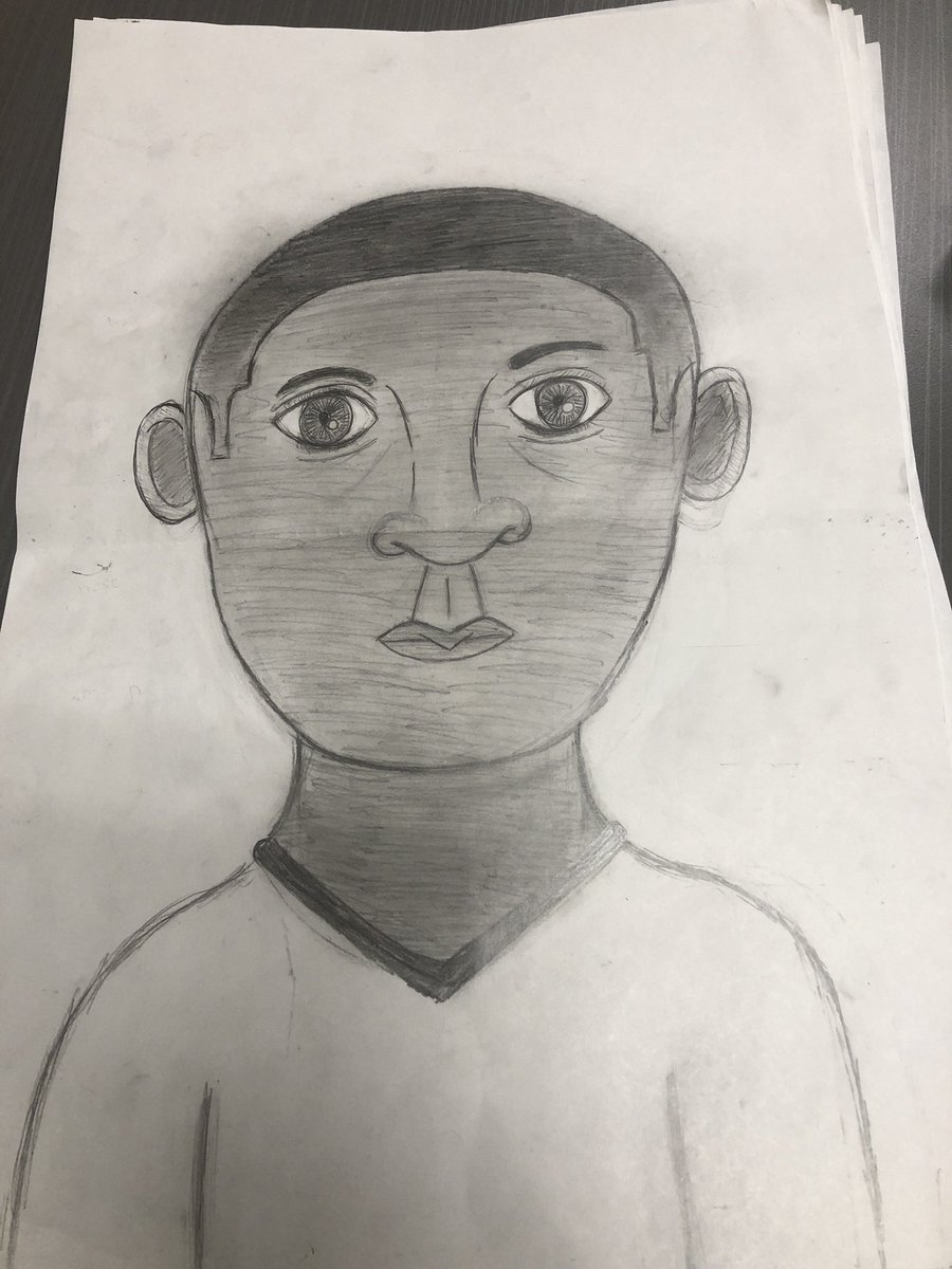 MrsTRomeo's tweet photo. “So God creates human beings in His own image...”- Genesis 1:27. Exploring the Element of Design of Value while working on Self-Portraits. @PFS_YCDSB https://t.co/eiULZtrCmR
