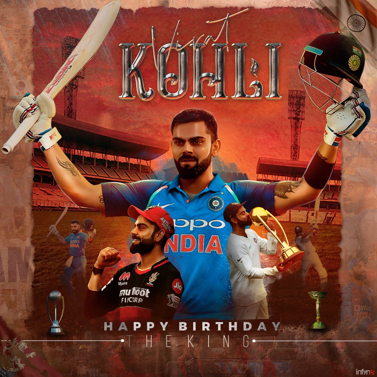 Jamil85865's tweet photo. Exuberant attitude, Exemplary fitness, Extraordinary batting, Earnest conviction towards the game.The greatest Batsman of the modern Era.
Thanks for all those amazing moments that inspired us.
Happy Birthday @imVkohli.
Forever your admirer.🙏
🎂🎂🎂🎂🎂
#HappyBirthdayViratKohli https://t.co/yLxeoeZL40