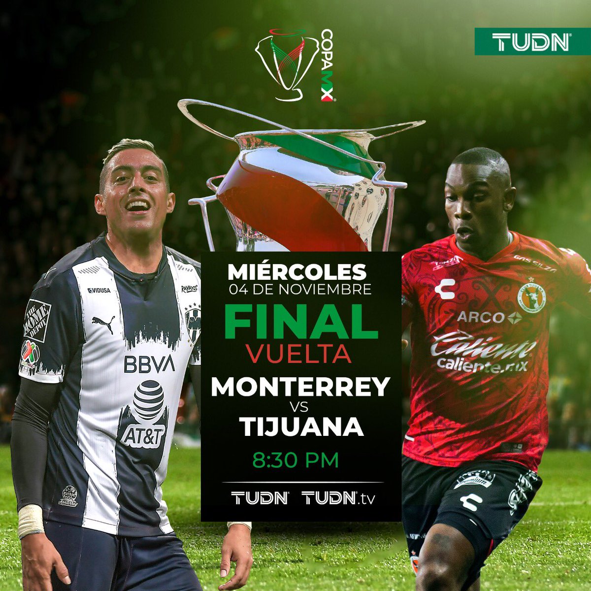 adevaldes's tweet photo. ¡Vive la Gran Final de #TuCopaMX! 💥⚽
@Rayados vs @Xolos 🐕
📅Hoy a las 8.30 pm
📺 @TUDNMEX
📱https://t.co/UxFyJNZ8eR https://t.co/ud7lztkNUf