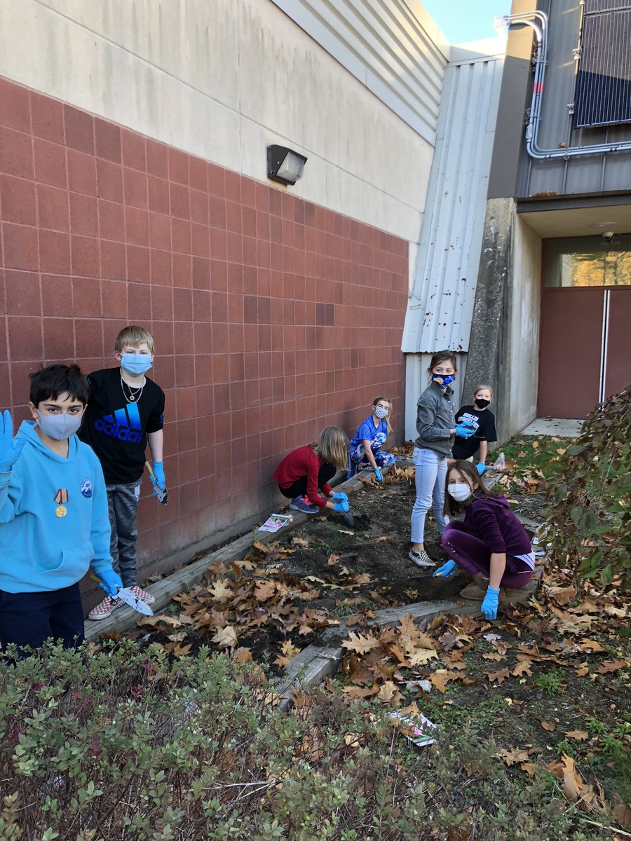 Thank you Hollis Conservation Commission for donating all the bulbs this year. Some of Mr. McMullens students helped clean up and plant some by this office today.
