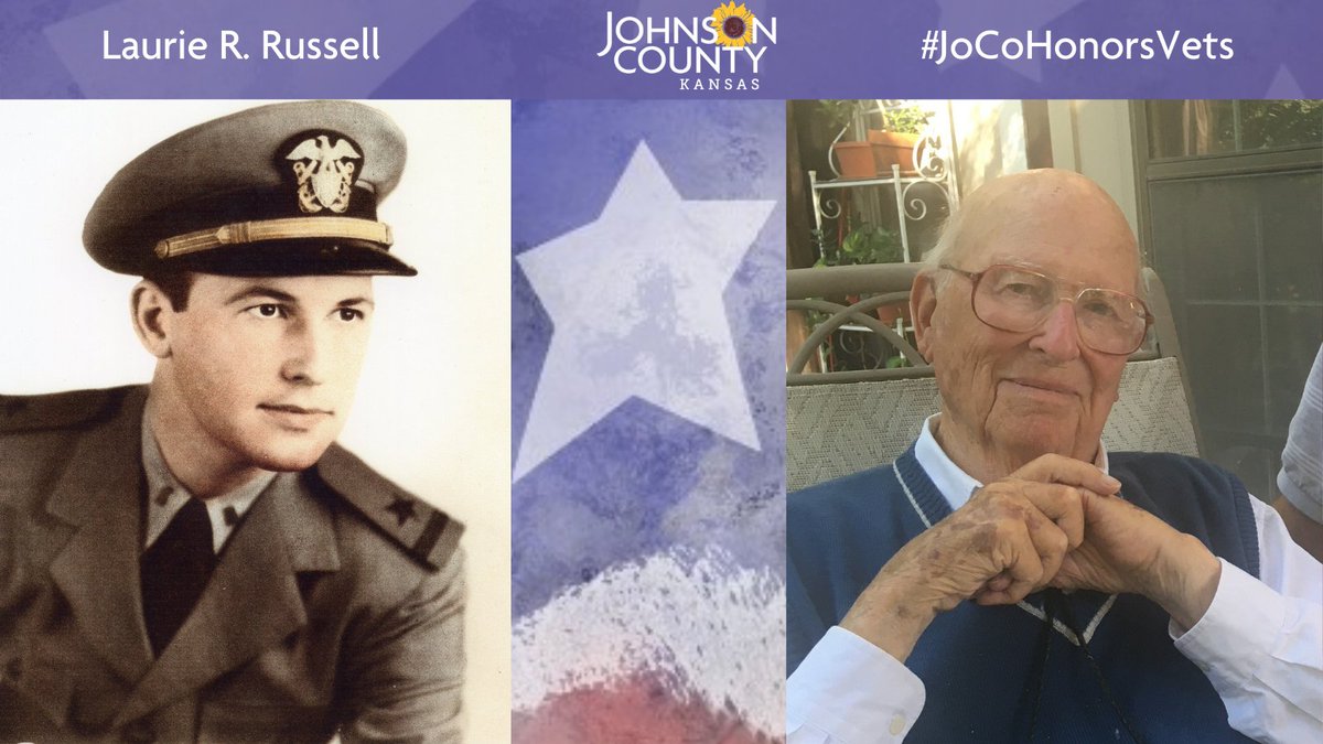 Meet Laurie R. Russell who resides in  @PrairieVillage. He is a World War II veteran who served in the  @USNavy. Visit his profile to learn about a highlight of an experience or memory from WWII:  https://www.jocogov.org/dept/county-managers-office/blog/laurie-r-russell  #JoCoHonorsVets 