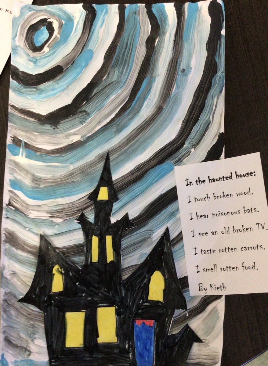 inkster_school's tweet photo. Haunted house art from Ms. Peake’s Grade 1/2 class! #hauntedhouseart ⁦@WinnipegSD⁩ https://t.co/NZWfSmS9xX