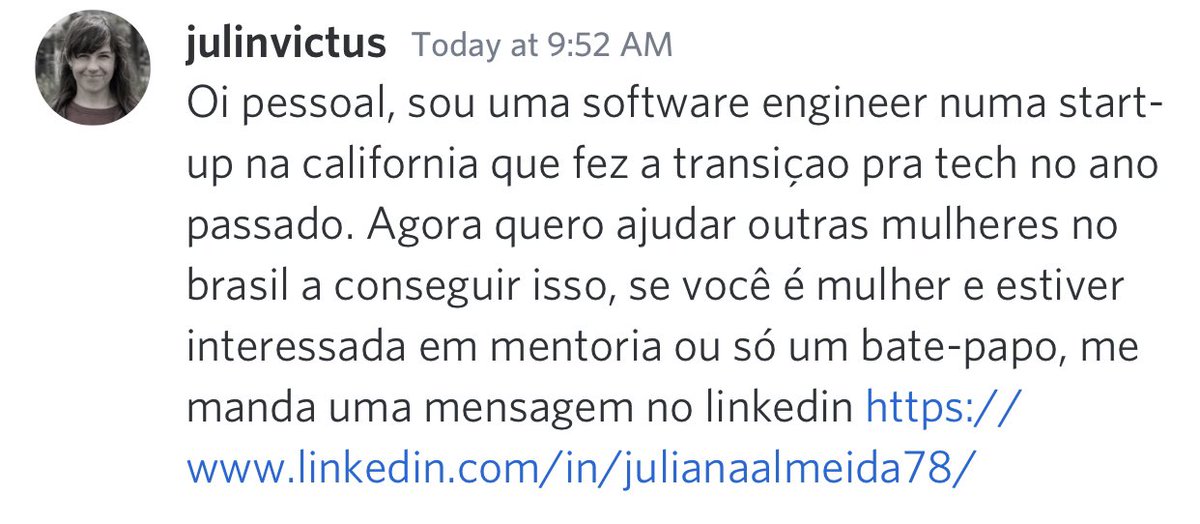 taniaandrea_com's tweet image. Moças de TI, ela deixou o contato pra quem quiser bater um papo e me autorizou postar aqui. Achei muito bacana da parte dela. Não perca esta oportunidade! 🙌💜