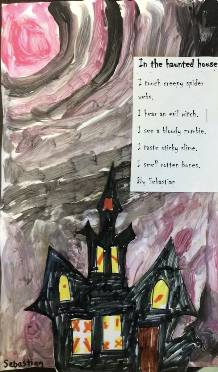 inkster_school's tweet photo. Haunted house art from Ms. Peake’s Grade 1/2 class! #hauntedhouseart ⁦@WinnipegSD⁩ https://t.co/NZWfSmS9xX