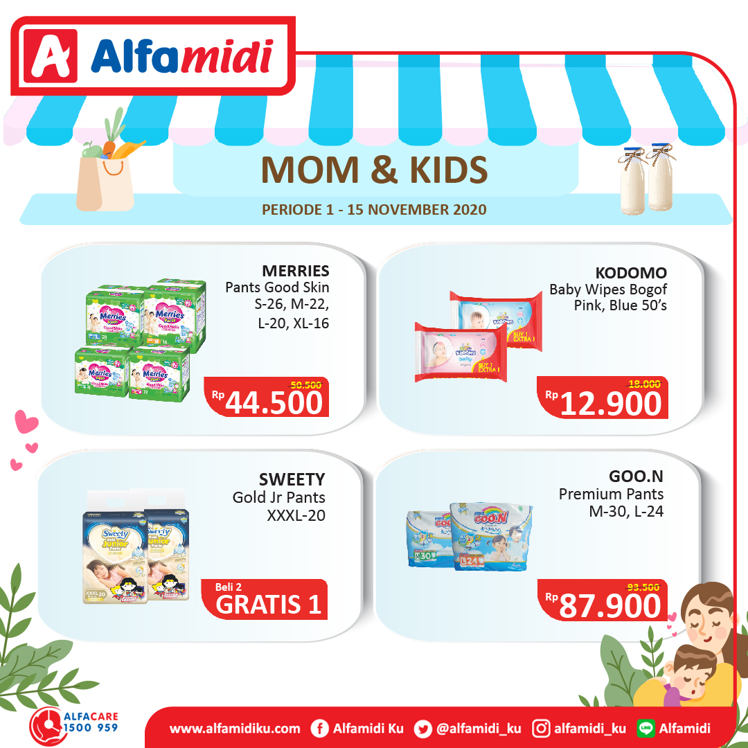 memoraradio's tweet photo. Penuhi asupan gizi dan perawatan tubuh Si Kecil dengan promo Mom &amp; Kids periode 1-15 November 2020. Dapatkan segera harga spesialnya hanya di Alfamidi terdekat! #AlfamidiHadirMelayani #AyokeAlfamidi https://t.co/bpcGbRVyVL