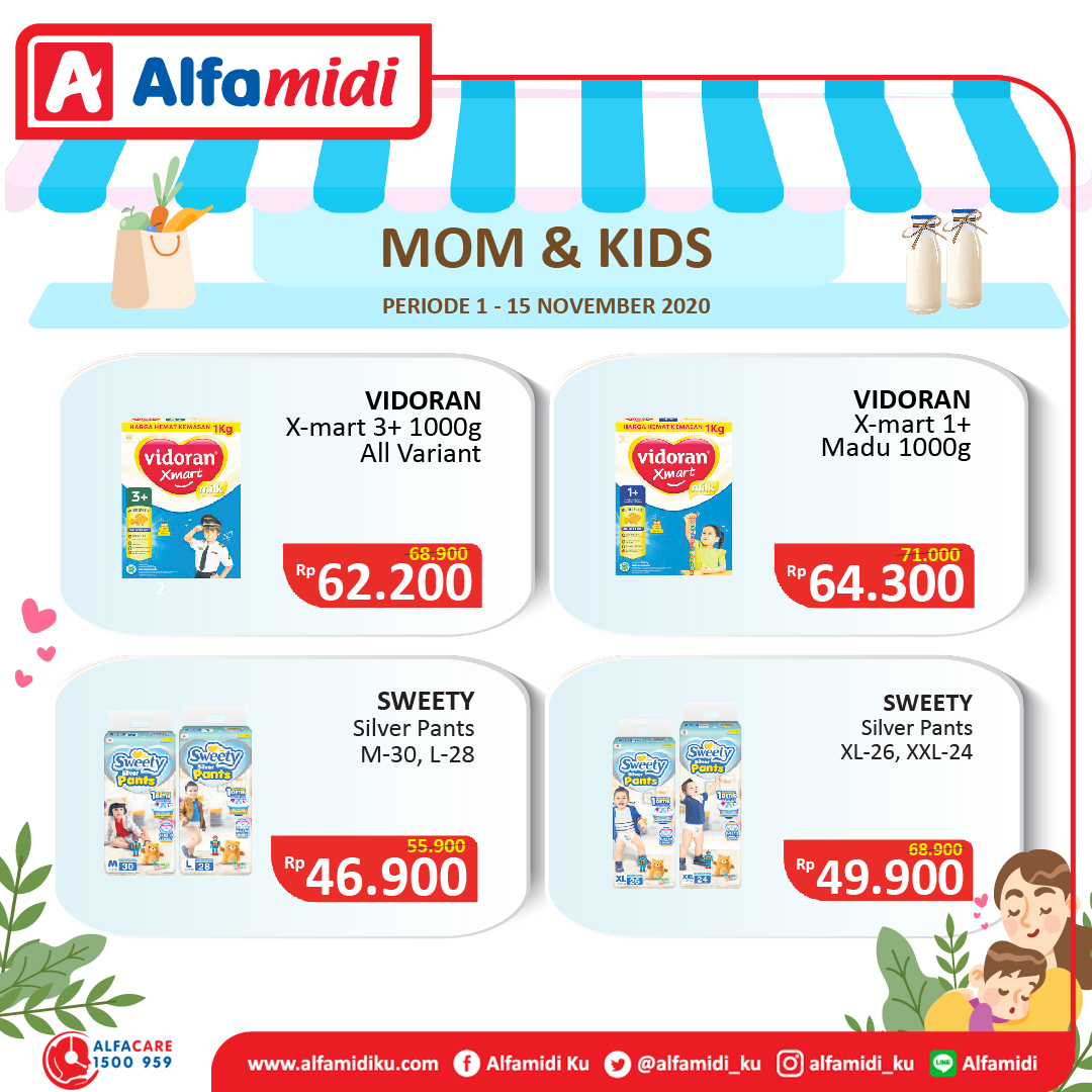 memoraradio's tweet photo. Penuhi asupan gizi dan perawatan tubuh Si Kecil dengan promo Mom &amp; Kids periode 1-15 November 2020. Dapatkan segera harga spesialnya hanya di Alfamidi terdekat! #AlfamidiHadirMelayani #AyokeAlfamidi https://t.co/bpcGbRVyVL