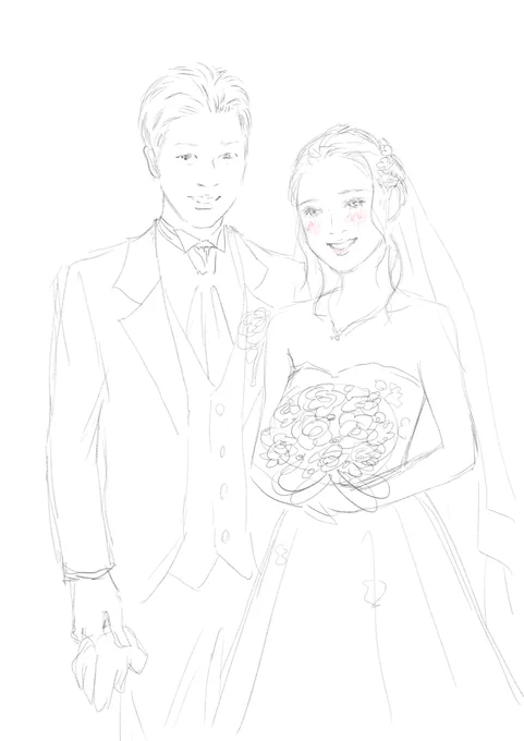 2年ぶりのウェディングラフ絵?写真の写し描きではないので体やポーズは自由に描いてます☺️
本人も知らないところで紹介されていたという例のサイト笑、を見てご連絡してくださったそう!見てくださる方がいて選んでくださったという事実が嬉しい!?
#絵描きさんと繋がりたい
https://t.co/Teoin6kA7D 