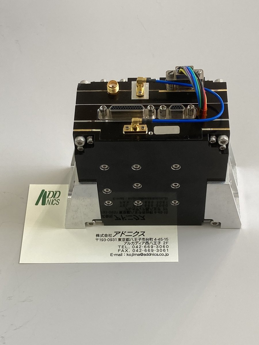 addtw10's tweet photo. 【Product introduction】X-band Transmitter for microsatellite🛰
The Size is only 80x80x44mm, less than 500g, and the RF Power is 1W.
You must be surprised its smallness to compare with business card.
#Xband #transmitter #qpsk #bpsk #16APSK #ccsds #microsatellite
#CUBESAT https://t.co/pGAtEPKUlB