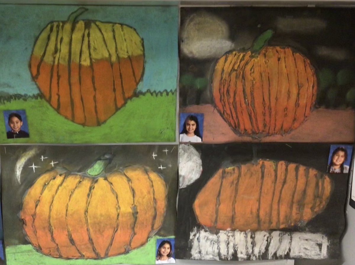 inkster_school's tweet photo. Pumpkin art and writing from Mrs. Anderson’s Grade 5/6 class. It was a dark and stormy night....... #writersandartists ⁦@WinnipegSD⁩ https://t.co/g3PuZCA3tQ
