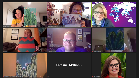 jwanz86's tweet photo. A great way to end our self care day for DIGMD week--a virtual paint party!! @GlobalYMCA #Uprooting #YForAll https://t.co/HaUD3rTWLw