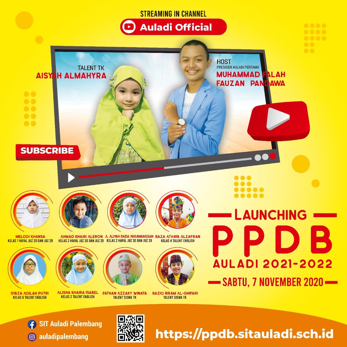 Sabtu, 7 November 2020⁣
Jam 10.00 WIB ⁣
⁣
Streaming di Youtube AULADI OFFICIAL⁣

Ajak teman dan saudaranya Nobar Insya Allah bermanfaat !!⁣
⁣
Jangan Sampai terlewat, pasang reminder supaya bisa menyaksikan event ini.

Tag teman, saudara dan sahabat ya⁣
🙏🙏