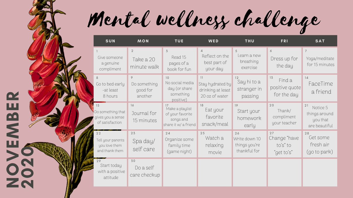 Central_StuCo's tweet photo. 2020 has been a challenge for many. The holidays can sometimes add to the struggle. Take some time to focus on your mental wellness. #ChargerNation https://t.co/75ps5AQiSg