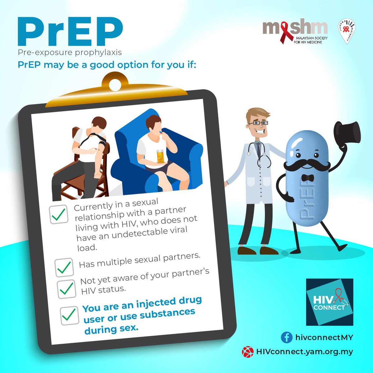 yayasanaidsMY's tweet photo. You may also go to https://t.co/zxAh11SG4c to locate the nearest PrEP provider! 🥼🏥
#HIVConnect #PrEP #PrEPLocator https://t.co/yPJAJ2LW6c