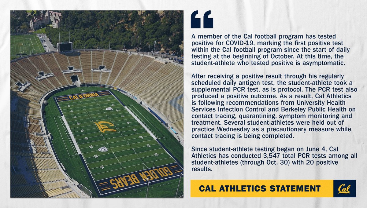 CalFootball's tweet image. Statement from Cal Athletics: