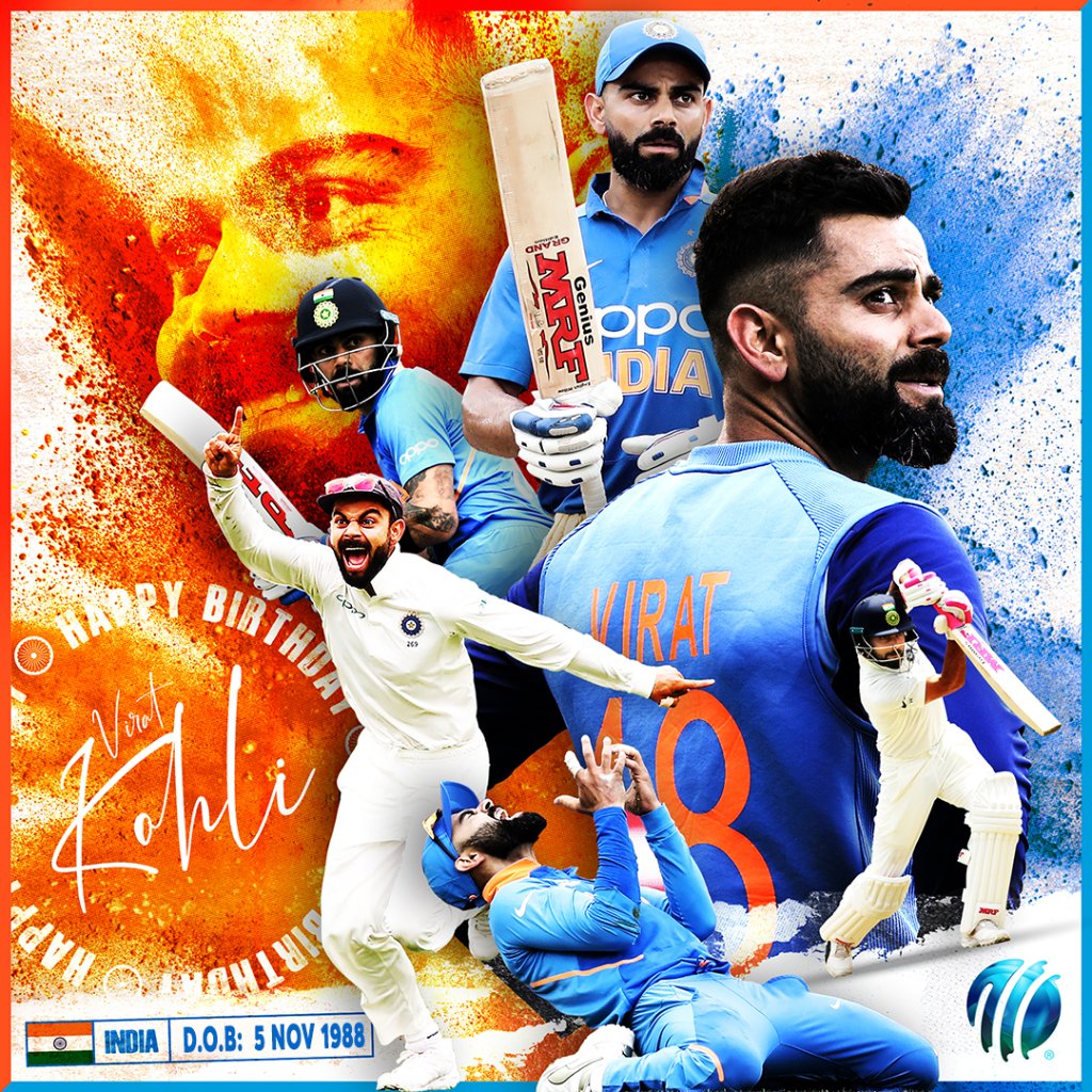 🏏 21,901 international runs
💯 70 centuries 🤯
🅰️ 56.15 average
🇮🇳 ICC @CricketWorldCup 2011 and Champions Trophy 2013 winner
🔝 No.1 batsman on the <a href="/MRFWorldwide/">MRF Tyres</a> ICC ODI Rankings

Happy birthday to the extraordinary <a href="/imVkohli/">Virat Kohli</a>!
