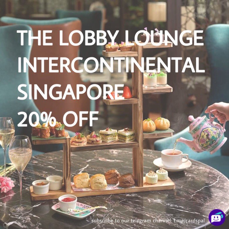 CardsPal's tweet photo. Check out The Lobby Lounge at InterContinental Singapore for their fascinating array of international and local dishes! Be sure to bring your family and friends with this amazing deal for DBS/POSB cardholders!☺️ https://t.co/2m4UYxNUuO
#Deals #discount #promo #offer #food https://t.co/MLjQCquGLg