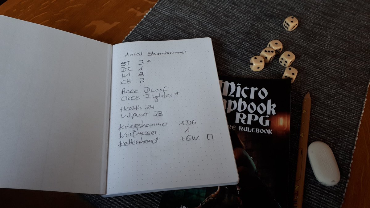 Erzaehlspieler's tweet photo. Noch vor dem Frühstück mal eine Testrunde...
...macht mächtig Spaß! 🤗
#MicroChapbookRPG
#TTRPG
#pnpde
#solorpgde
#solorpg https://t.co/eKeYiSTlIu