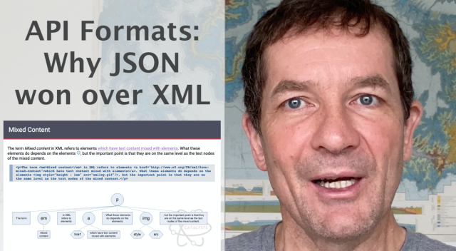pbaudin's tweet photo. Why did #JSON win (so easily) over #XML as an #API format? @dret provides his explanation, what are your thoughts about it? Watch his video. #AxwayCatalysts https://t.co/XsiFHYzcSq https://t.co/HxhSCOGeNa