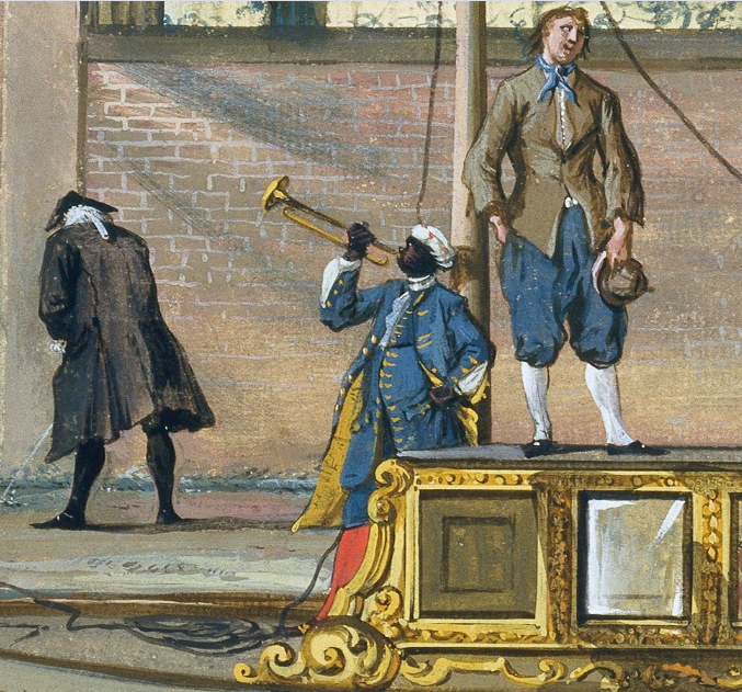 voetnoot's tweet photo. Trumpet player in livery (detail), 1742, by Cornelis Troost  (Amsterdam, 1696 - 1750). #musicians #Amsterdam https://t.co/8Xeyq2WkT7