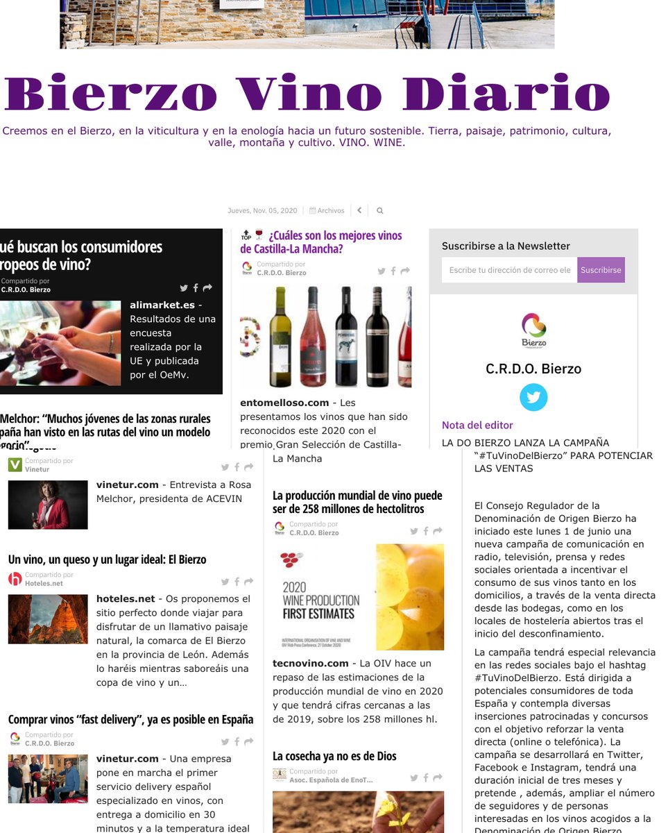 DOBierzo's tweet photo. Hoy en #BierzoVinoDiario, ¿Qué buscan los consumidores europeos de vino?: https://t.co/yqnHgzTaXR https://t.co/Nc2RMG8B4K