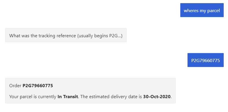 chatbotlabs's tweet photo. We've now added #Parcel2Go integration to allow people to get tracking information through your #chatbot. https://t.co/W6tSUQDYyc