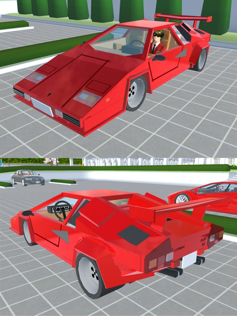 Murchielago1's tweet photo. #サクラスクールシミュレーター
小道具で車（ランボルギーニ　カウンタック）作ってみた！✨😎
置ける小道具の枠200個全部使ったけど、かなりいい感じに作れて満足✨😊
リプ欄に製作途中の画像あります😀 https://t.co/tmHZwaT3Wx
