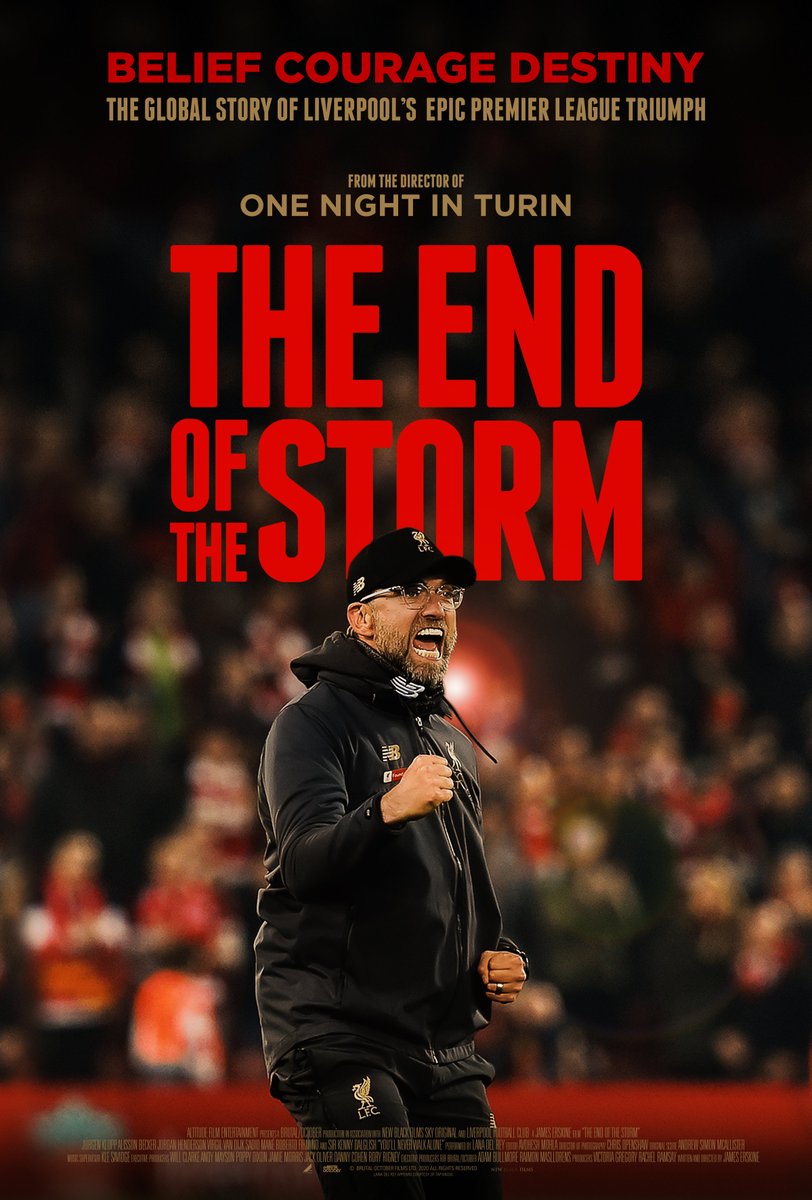 LFC's tweet photo. ✨ 𝐓𝐡𝐞 𝐄𝐧𝐝 𝐨𝐟 𝐭𝐡𝐞 𝐒𝐭𝐨𝐫𝐦 ✨

A brand-new, feature-length documentary telling the gripping inside story of our 19/20 @premierleague triumph will be released later this month: https://t.co/aOJpM63ehF (pre-order now available)

30.11.20 https://t.co/9tM84fcY3Q