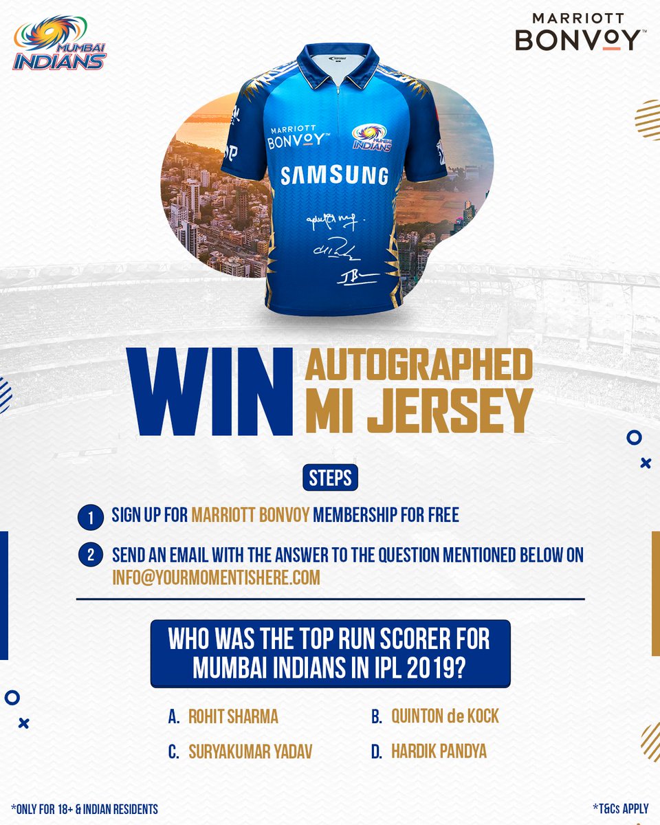 mumbai indians replica jersey