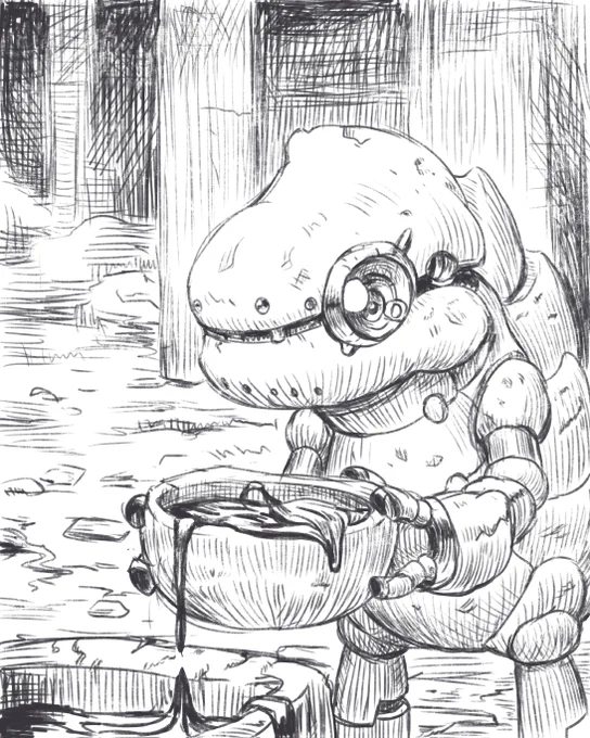 A little robo sketch before going to bed. "Last task" 