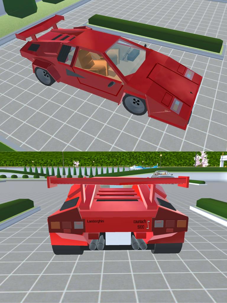 Murchielago1's tweet photo. #サクラスクールシミュレーター
小道具で車（ランボルギーニ　カウンタック）作ってみた！✨😎
置ける小道具の枠200個全部使ったけど、かなりいい感じに作れて満足✨😊
リプ欄に製作途中の画像あります😀 https://t.co/tmHZwaT3Wx