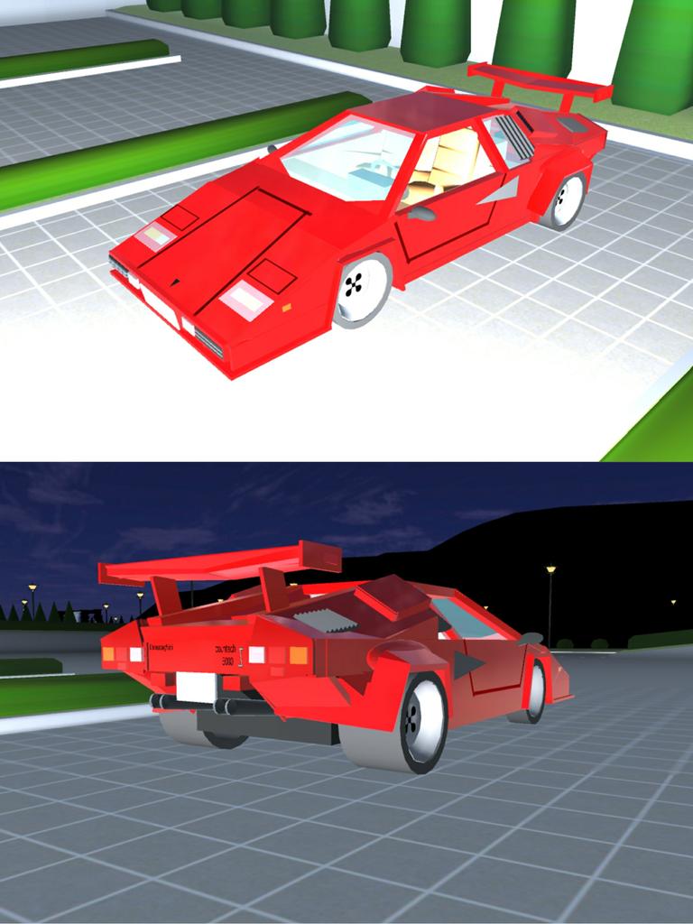 Murchielago1's tweet photo. #サクラスクールシミュレーター
小道具で車（ランボルギーニ　カウンタック）作ってみた！✨😎
置ける小道具の枠200個全部使ったけど、かなりいい感じに作れて満足✨😊
リプ欄に製作途中の画像あります😀 https://t.co/tmHZwaT3Wx
