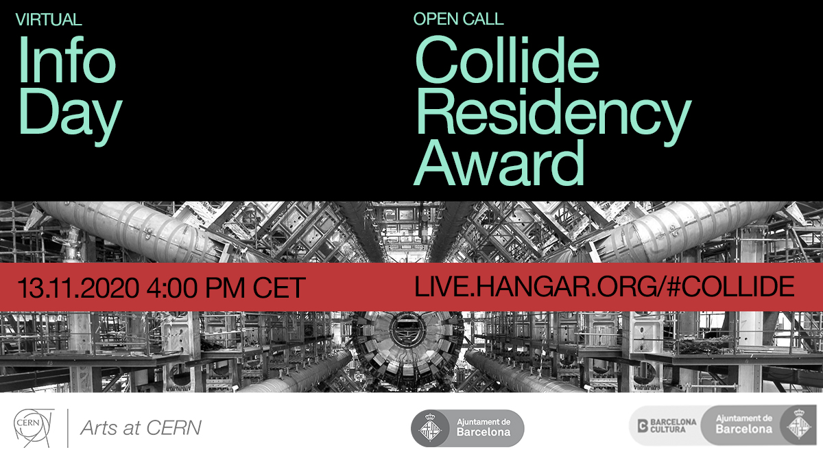 ArtsAtCERN's tweet photo. ℹ️Collide Info Day
Join the #Collide team, scientists and former artist in residence to learn about @CERN, @BCNCiencia research centres, and how the residencies are in #Geneva and #Barcelona @Hangar_org
📅Friday 13 Nov 4PM CET
❓Ask using #AskCollide
📍https://t.co/rAuOJ0105J https://t.co/KoSaCgKyuV