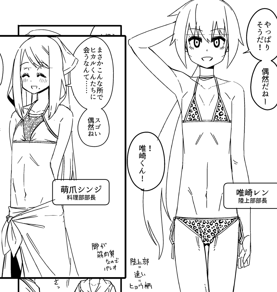 ちゃんと考えて水着を決めてるよっていうメモ
(というかネームが丁寧すぎる) 
