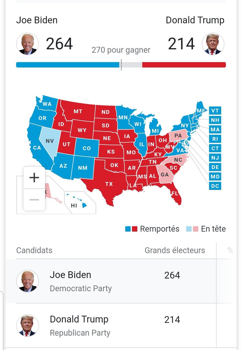 Allowanou's tweet image. #USAelection2020: 🤔Joe Biden s’approche de la victoire à la présidentielle, le suspense se poursuit dans plusieurs Etats-clés.