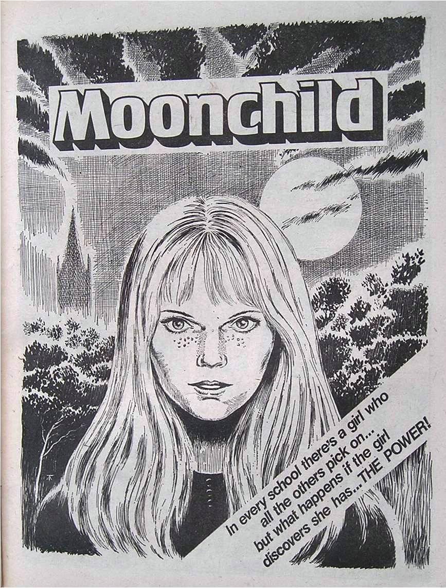 But Misty's lead story was Moonchild, about a girl with telekenetic powers. IPC was find of cloning popular film stories, and Moonchild is clearly a comic book version of Stephen King's Carrie.