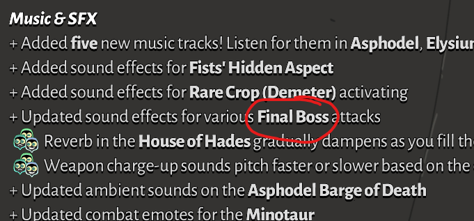 There's care even in not spoiling minor stuff such as names for some achievement-like things in the game, or who actually is the final boss. (Which, by the way, cool moment!!)