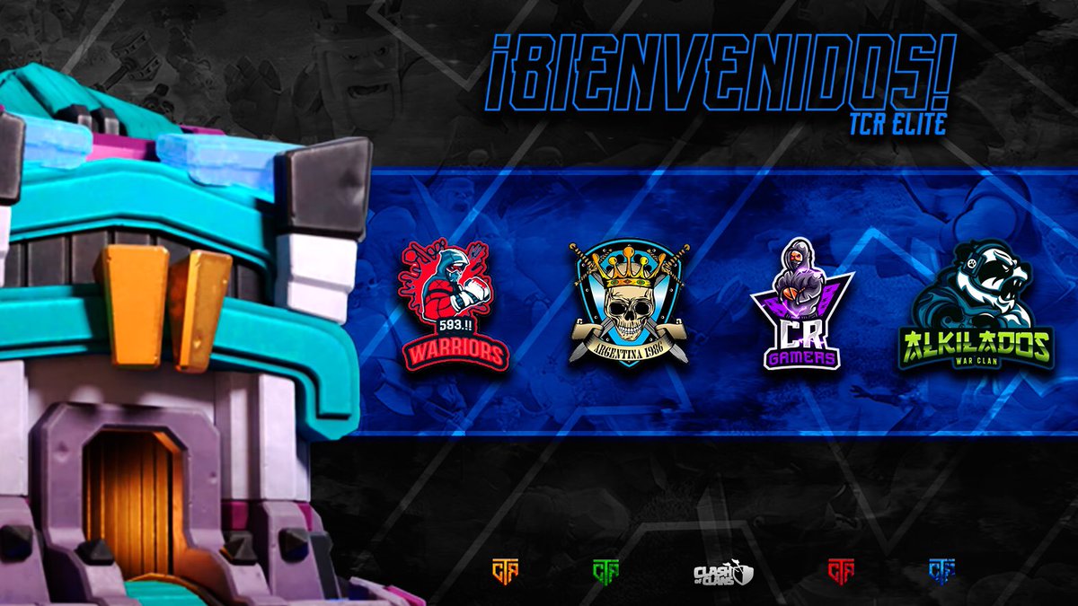 🔵 TCR | Elite 🔵 

⚔️ Continuamos con la presentación de estos clanazos: <a href="/593Warriors/">593.!! WARRIORS</a> @Arg_1986Oficial <a href="/CRGamers1/">CR Gamer's</a> <a href="/AlkiladosTeam/">Alkilados Team</a> que estarán participando en estará tercera edición y vienen a luchar con todo en cada guerra. ⚔️ 

36/40

#TCR3 🇨🇷 #ClashOfClans