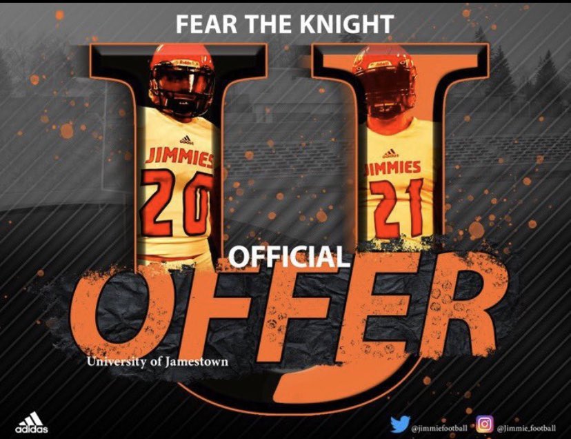 jjrider_22's tweet photo. After a great conversation with @Coach_G_Magana I am extremely grateful to say that I have received my first offer to further my academic and athletic career at the University of Jamestown! #Gojimmies @CMaholchic https://t.co/i23sOMCqzJ