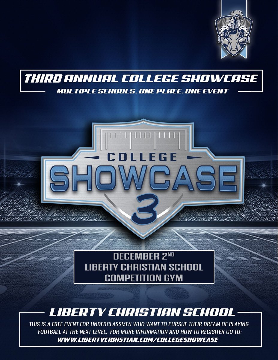 If you are a HS football player in the DFW area and want an opportunity to meet college coaches, you should attend this event.
Register at: libertychristian.com/athletics/coll…