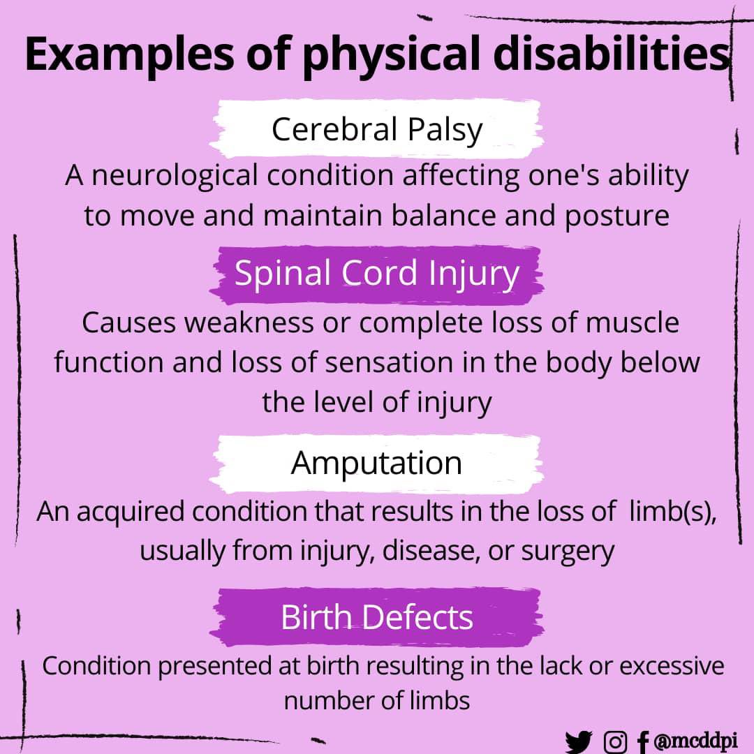 mcddpi's tweet photo. Physical disabilities and its various types!                                                                   #MCD #mcddpi #malaysia #disabled #accessibility #malaysianconfederationofthedisabled #awareness #disabilityawareness #mfd https://t.co/41w6tDaDlF