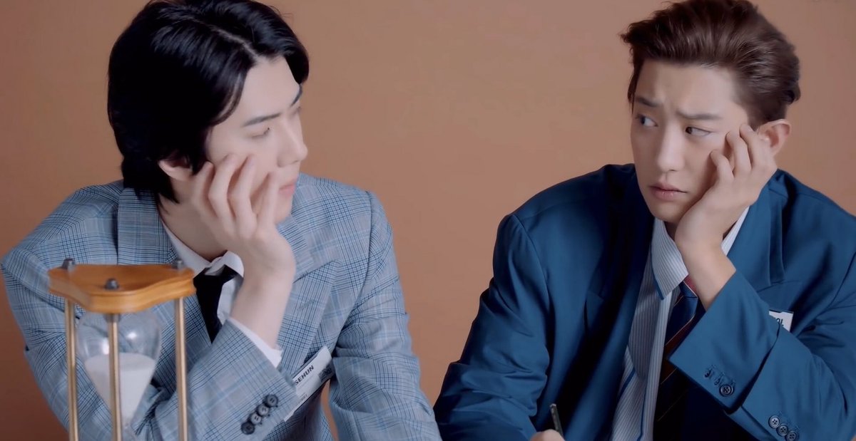 xunhuas's tweet photo. Just Sehun &amp; Chanyeol being the most playful and mischievous news reporter duo ever 🥺🤭 https://t.co/50I5ewnDhw
