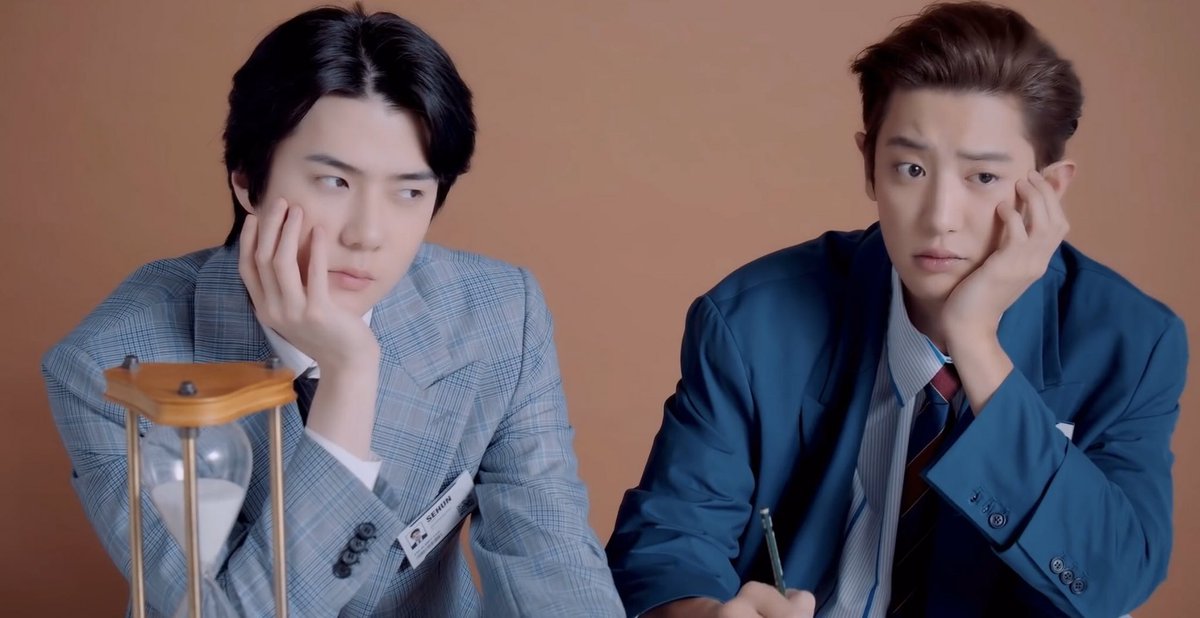 xunhuas's tweet photo. Just Sehun &amp; Chanyeol being the most playful and mischievous news reporter duo ever 🥺🤭 https://t.co/50I5ewnDhw