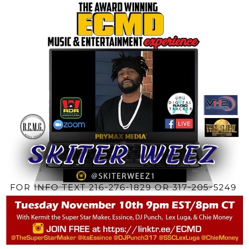 skiterweez's tweet photo. https://t.co/h8zkCRs9EF make sure everyone tune in. IG @skiterweez1 #ECMD #DRT #Superstar @ChieMoney @mixaholicsradio @NGIRadio https://t.co/bTKSrNWgk1